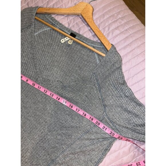 Free People Womens Waffle Knit Long Sleeve Top XS Gray - Picture 5 of 8